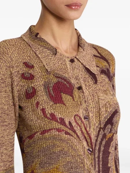 Cardigan Etro cu model floral cu imagine maro