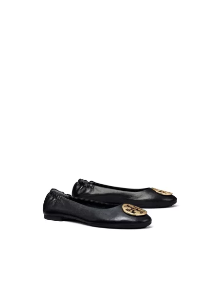 Balerinki Tory Burch skórzane czarne