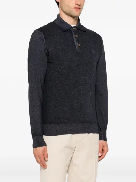 Lung tricou polo Etro albastru