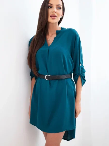 Cu centură lung rochie maxi Kesi Włoski verde