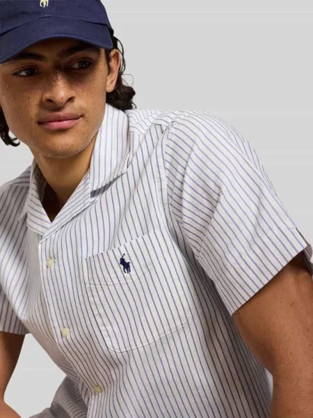 Koszula casual o kroju relaxed fit z czystej bawełny Polo Ralph Lauren niebieska
