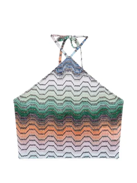 Kötött halter nyakú felső Missoni zöld