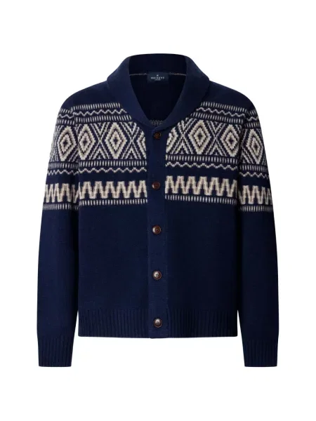 Gulerat cardigan Hackett London albastru