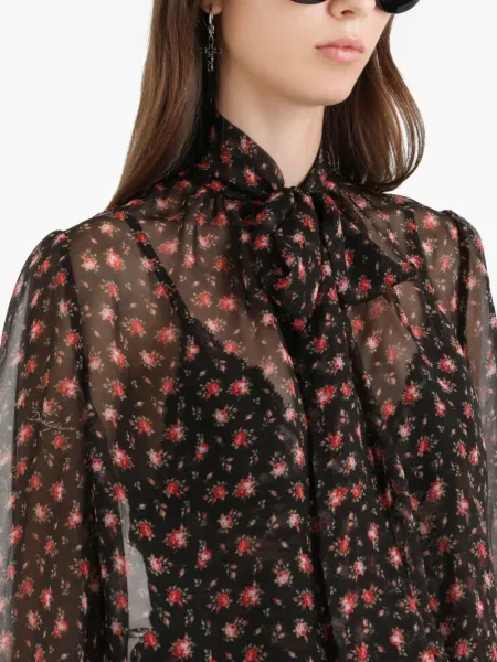 Блуза Dolce & Gabbana на цветя черно