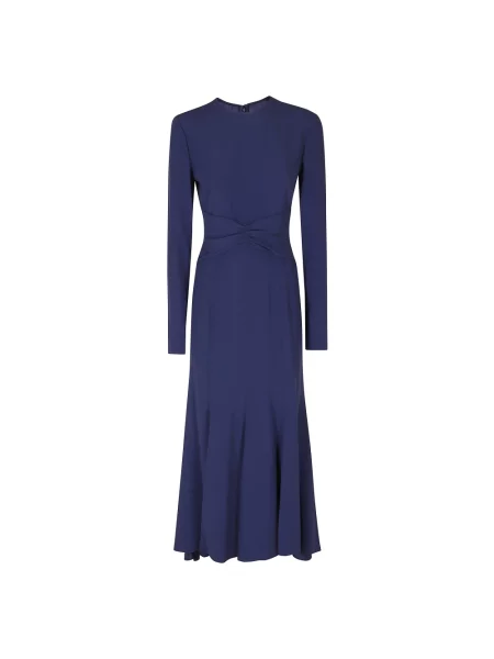 Satynowa sukienka Alberta Ferretti niebieska