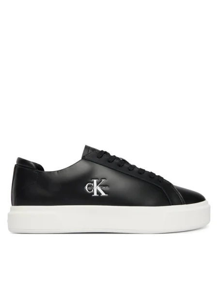 Calvin Klein Sneakersy Basket Cupsole Laceup Lth Ml čierna