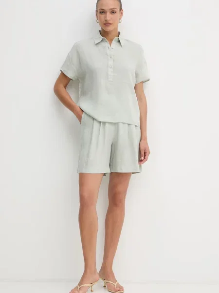 United Colors of Benetton bluza lanena zelena