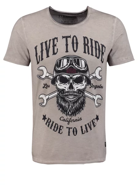 Key Largo Tricou KLMechanic gri taupe negru