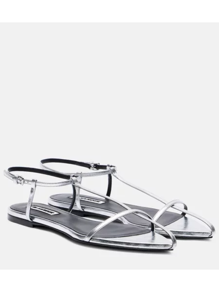 Sandale Jil Sander din piele argintiu