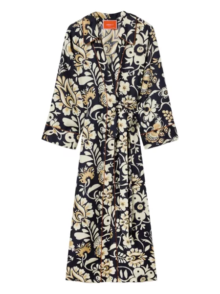 Rochie La Doublej cu model floral cu imagine de costum albastru