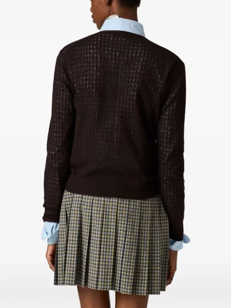 Cardigan Miu Miu de mătase maro