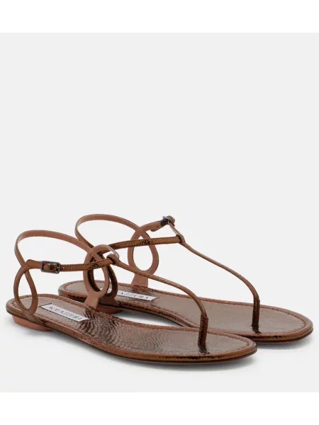 Sandale Aquazzura din piele cu model piele de șarpe