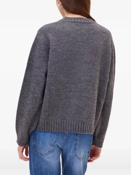 Pulover Ottod’ame cu model argyle cu decolteu rotund gri