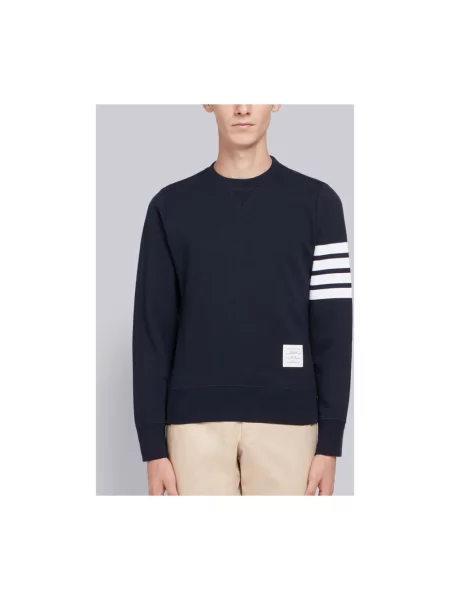 Dzianinowa bluza Thom Browne niebieska
