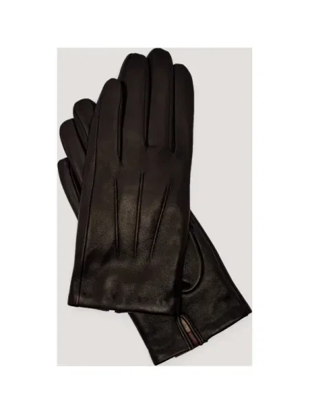 MM Mănuși de piele LEMMA cu adaos de lână negru