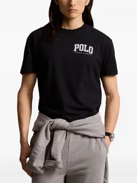 Tricou polo Polo Ralph Lauren cu glugă cu blană cu broderie roșu