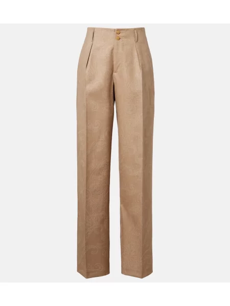 Pantaloni Etro de lână bej
