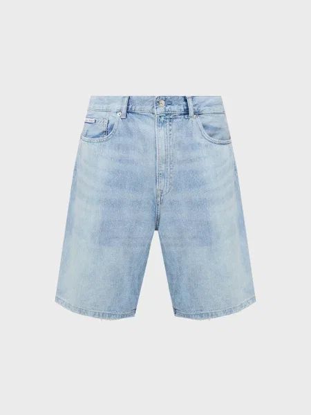 Лляні джинсові шорти Calvin Klein Jeans блакитні