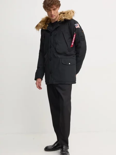 ALPHA INDUSTRIES Zimná bunda Polar / biela / červená čierna