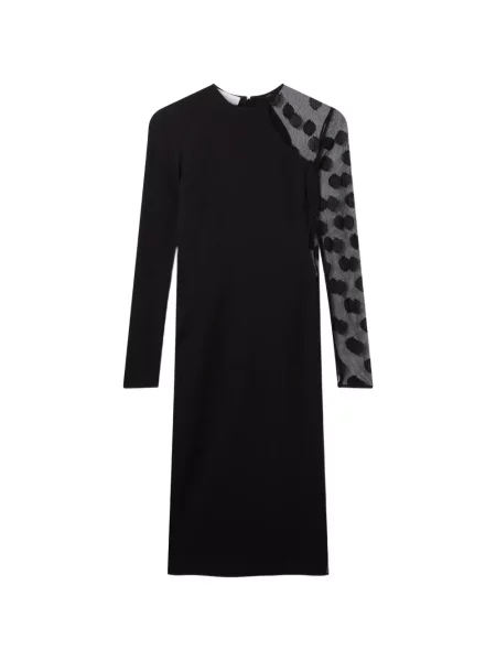 Rochie midi Stella Mccartney cu buline plasă negru