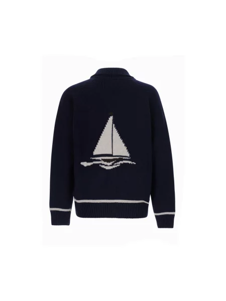 Sweter Sebago z dekoltem w serek niebieski
