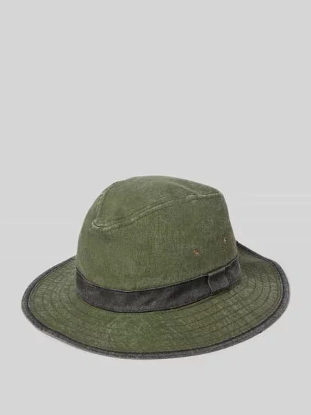Kapelusz safari z bawełny z opaską na kapelusz Müller Headwear oliwkowy