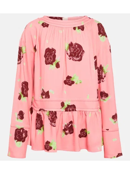 Top Marni cu model floral roz