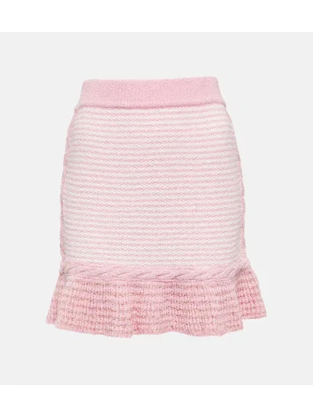 Fustă Loveshackfancy tricotate roz