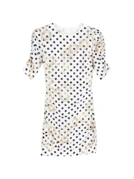 Rochie mini Maje cu paiete cu buline de costum alb