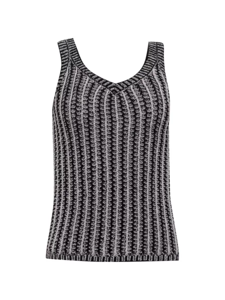 Ριγέ πλεκτός τοπ Max Mara μαύρο