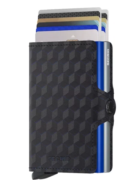 Secrid Portfel skórzany TOp.Titanium.Blue-TITAN.BLU czarny