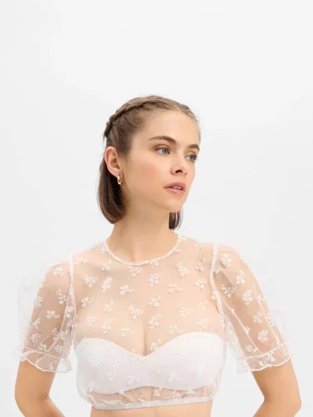 Krüger Dirndl bluzka w stylu dirndl Kobiety 38 biały