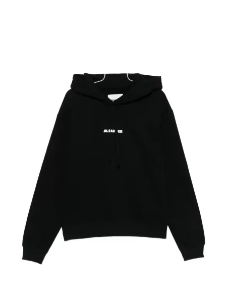 Hanorac cu glugă Jil Sander cu imagine negru