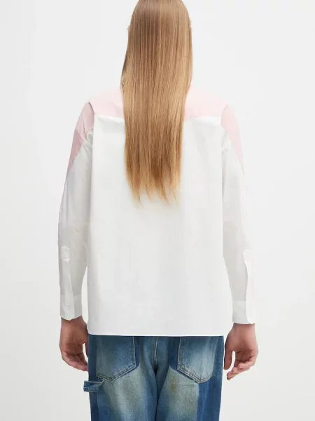 Классическая рубашка Fiorucci с вышивкой с сердечками белая