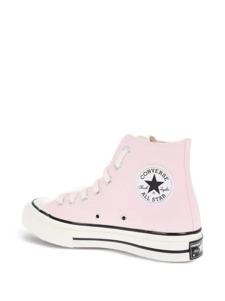 Top Converse cu platformă din canvas cu imagine alb