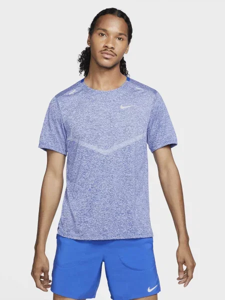 NIKE Dri-FIT Short-Sleeve Running Футболка синій
