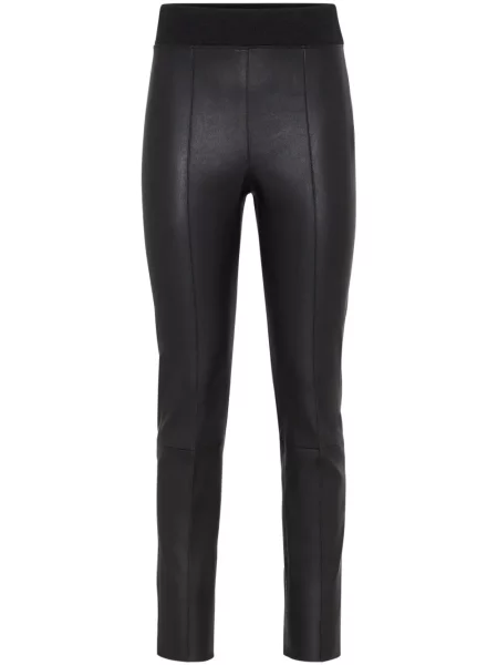 Leggings Brunello Cucinelli din piele negru