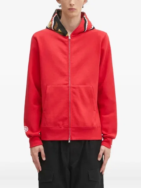 Hanorac cu glugă A Bathing Ape® cu glugă roșu