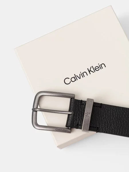 Calvin Klein pasek skórzany czarny