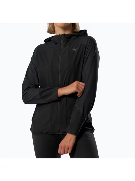 Куртка для бігу Mizuno Active Alpha Hodded black чорна