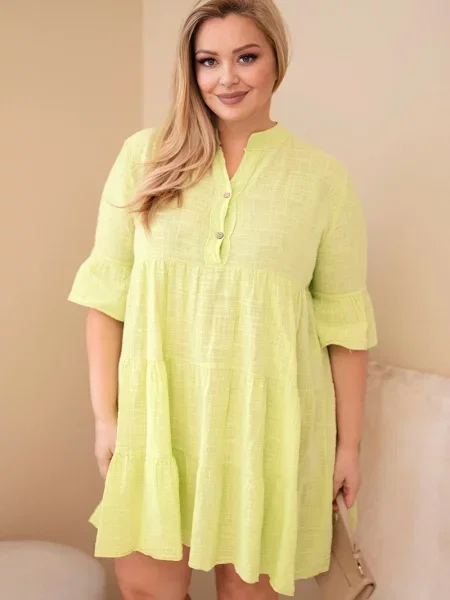 Rochie Kesi Włoski cu volane verde