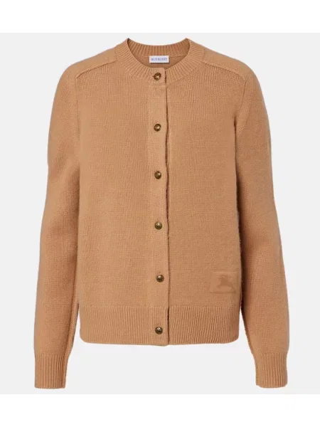 Kardigan Burberry z kaszmiru beżowy