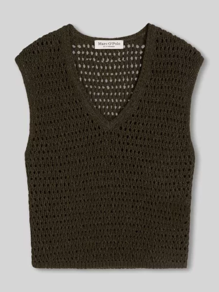 Bezrękawnik o kroju slim fit z mieszanki bawełny Marc O'polo