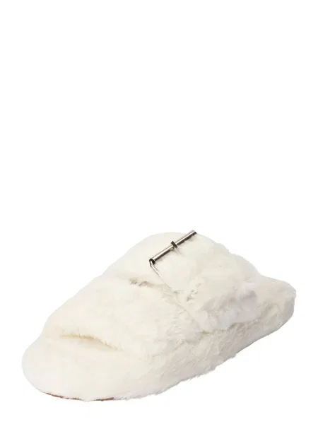 Trendyol Papuci de casă lână alb