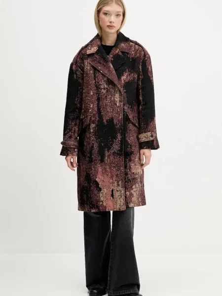 Desigual płaszcz BRUSHED LAC brązowy