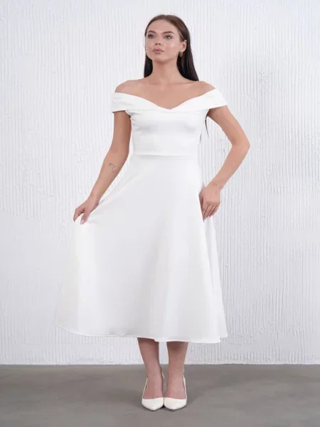 WOMAN VISION Koktejlové šaty bílá