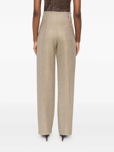Pantaloni Forte_forte cu model herringbone plisate