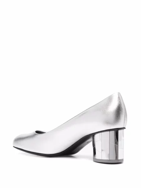 Pantofi cu toc Ferragamo din piele slip-on gri