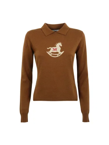 Koszulka Max Mara z kaszmiru brązowa