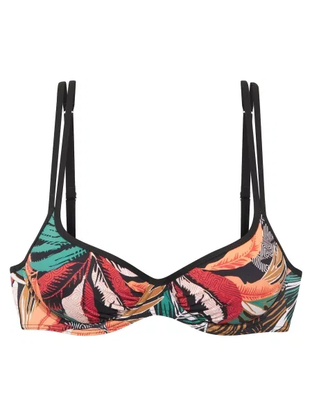 SUNSEEKER Sutien costum de baie verde petrol / portocaliu închis / roz închis negru